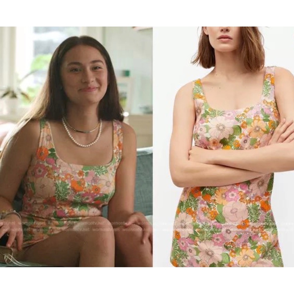 Mango x Summer I Turned Pretty Sz XS Floral Open Back Cotton Romper Groovy Cute